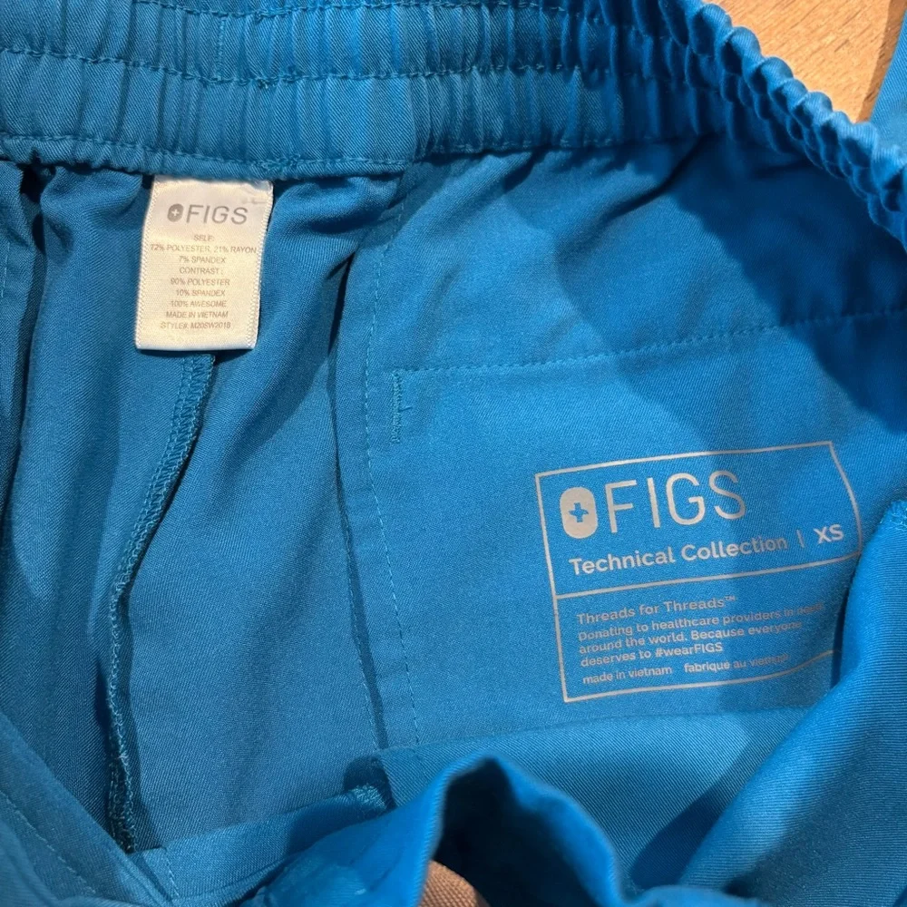 Figs Technical Collection Blue Scrub Pants for Men Size XS